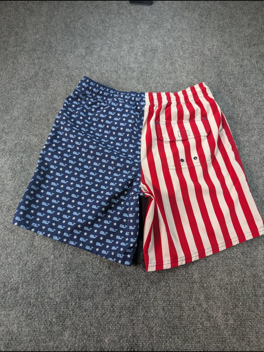 Vineyard Vines Boy's Red & Navy Two-Panel Swim Shorts